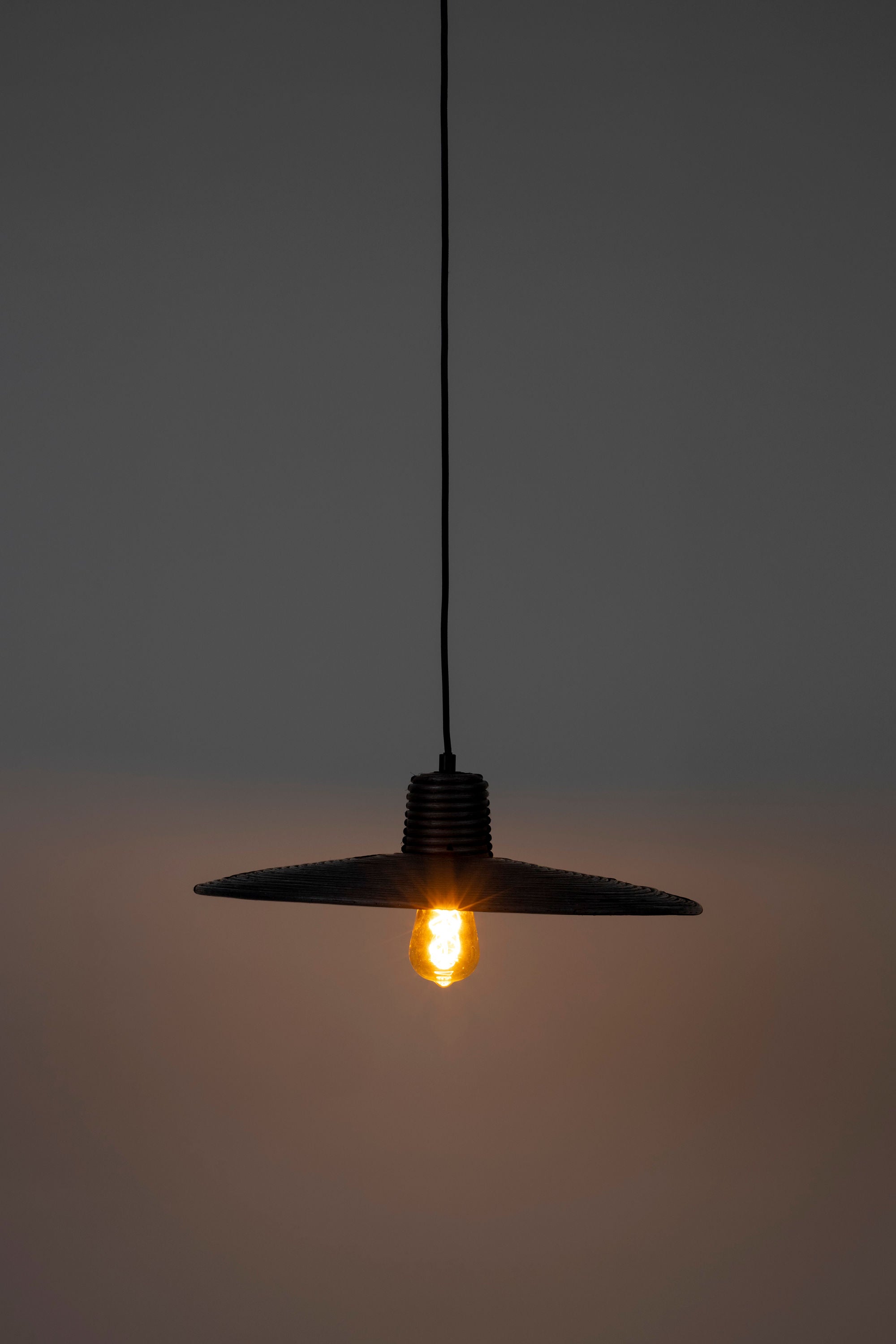 Zuiver Balance Black Rattan Pendant Lamp Medium
